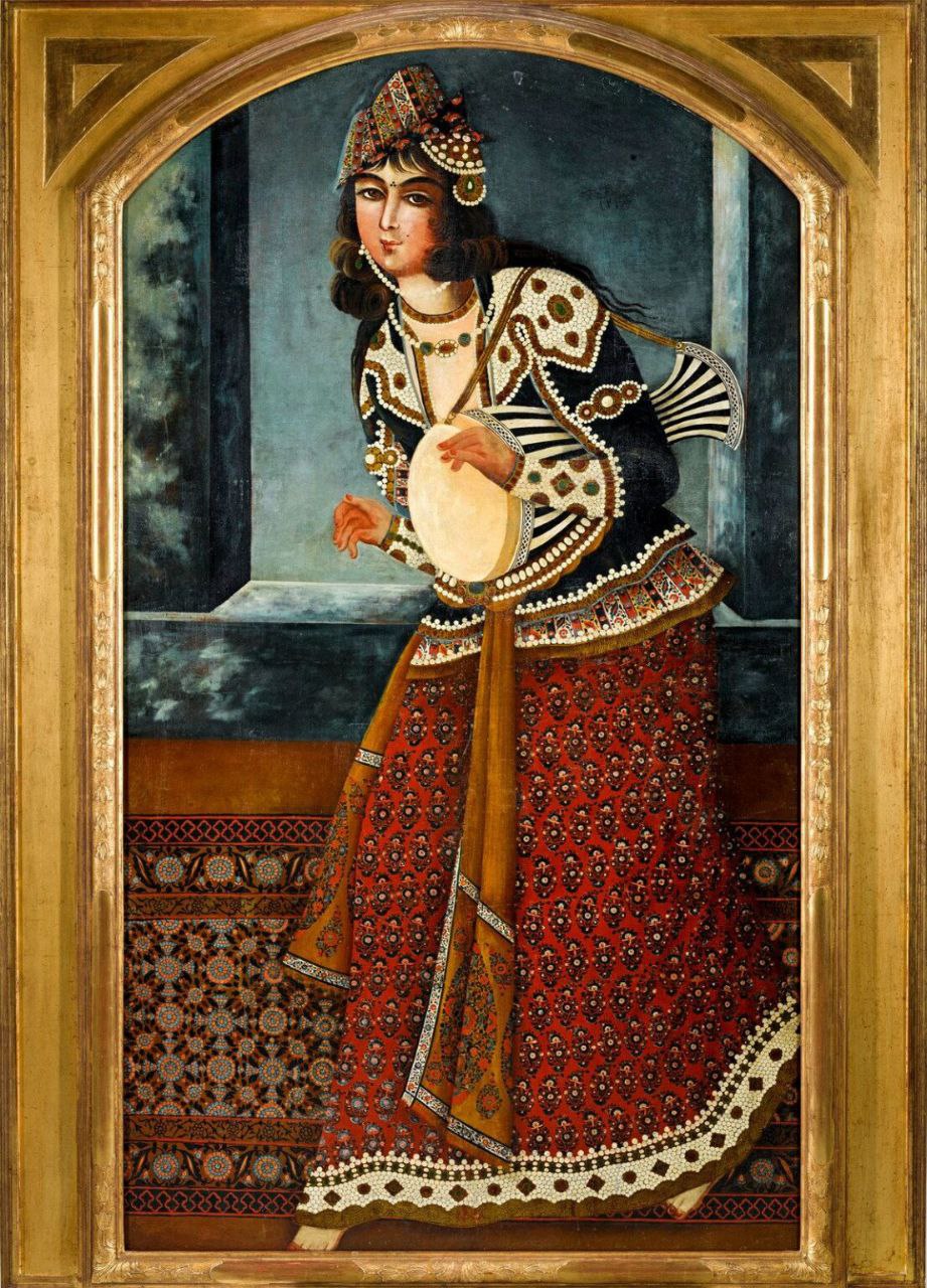 نقاشی قدیمی ساز تنبک